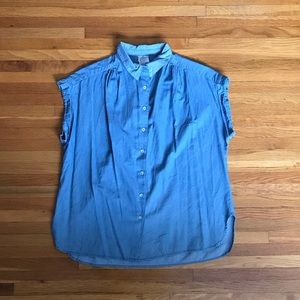Cropped-sleeve Denim Shirt NWOT